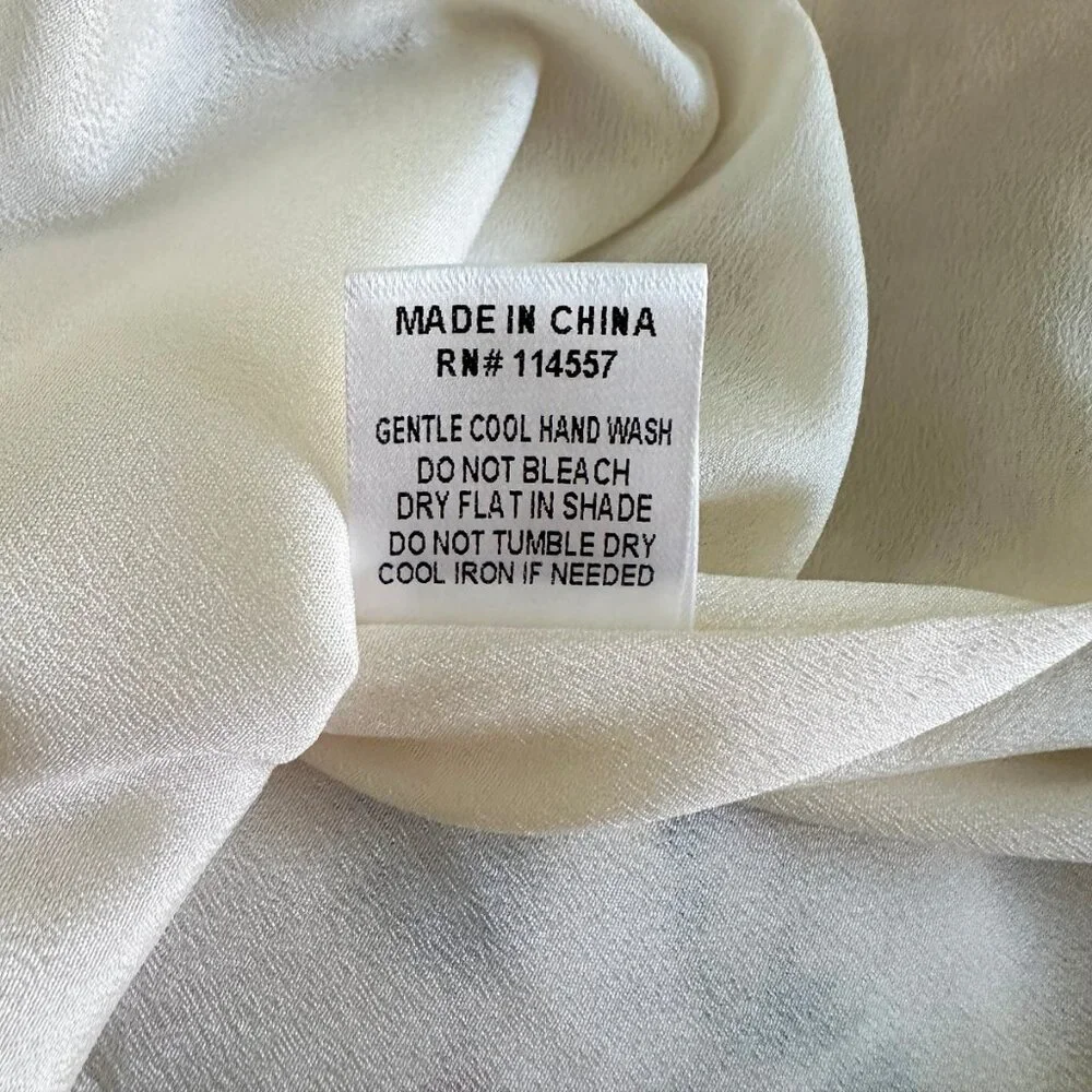 THML Ivory Floral Puff Sleeve Smocked Dress - Small - Picture 9 of 11